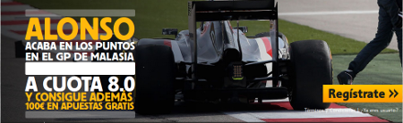 betfair Fernando Alonso puntua F1 Malasia 2015 cuota 8 mas 100 euros 29 marzo betfair Fernando Alonso puntua F1 Malasia 2015 cuota 8 mas 100 euros 29 marzo