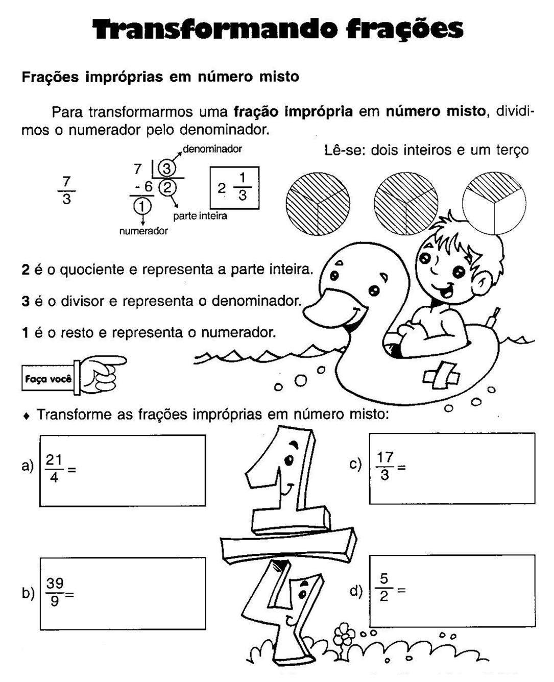 FRAÇÕES 4° ANO - 55 ATIVIDADES P IMPRIMIR - ATIVIDADES E DESENHOS