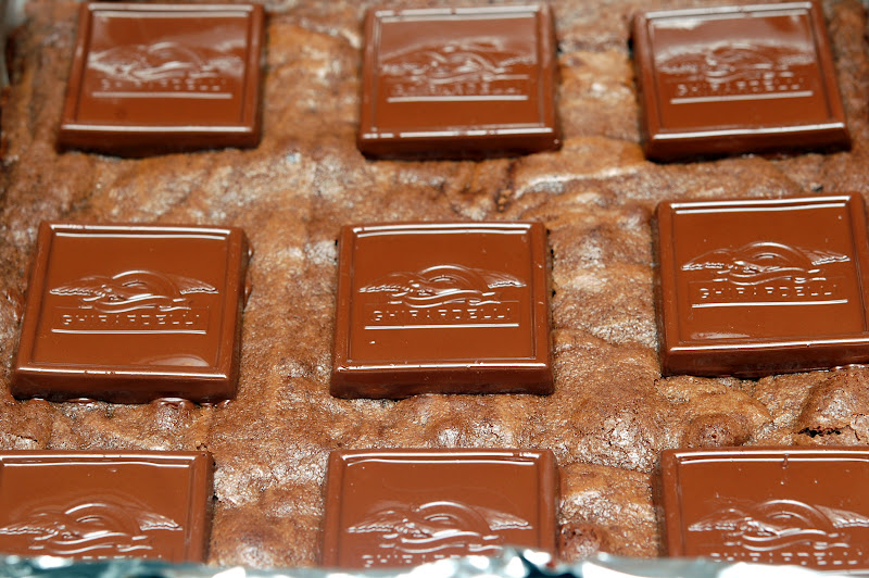 BROWNIES STUFFED WITH GHIRARDELLI CARAMEL & SEA SALT CHOCOLATES Hugs