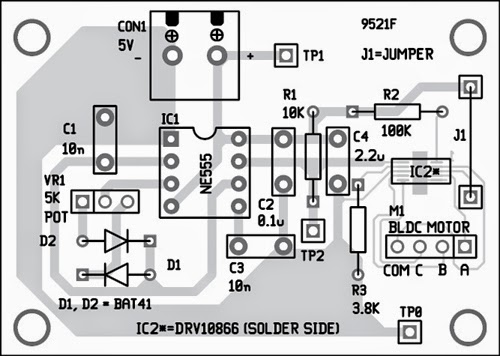 Fig. 3: Component layout for the PCB