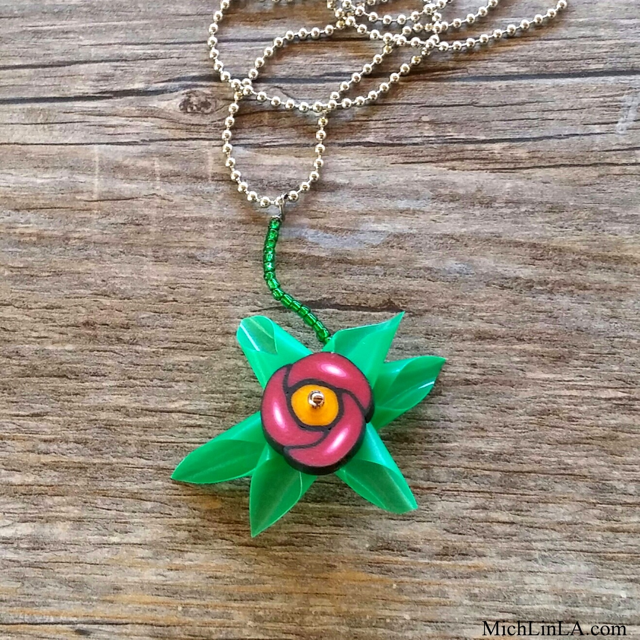 Mich L. in L.A. More Upcycled Drinking Straw Jewelry Make A Posy Necklace