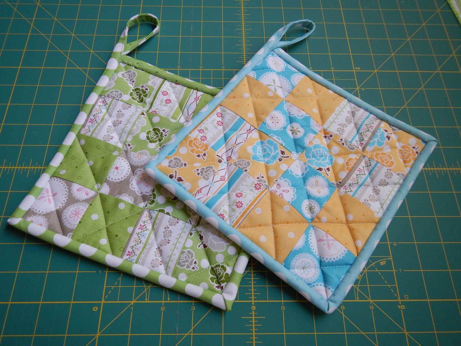 A Place to Share Charm square pot holder tutorial