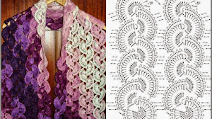 Chal al crochet con patrón