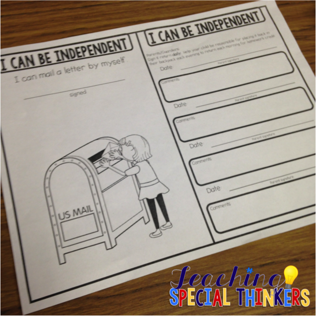 life skills lesson mailing a letter