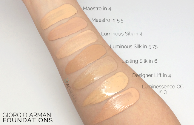 Giorgio Armani Luminous Silk Foundation Color Chart