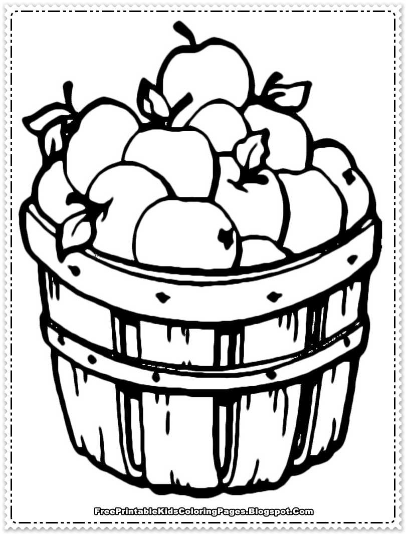 Apple Fruit Coloring Pages Printable - Free Printable Kids Coloring Pages