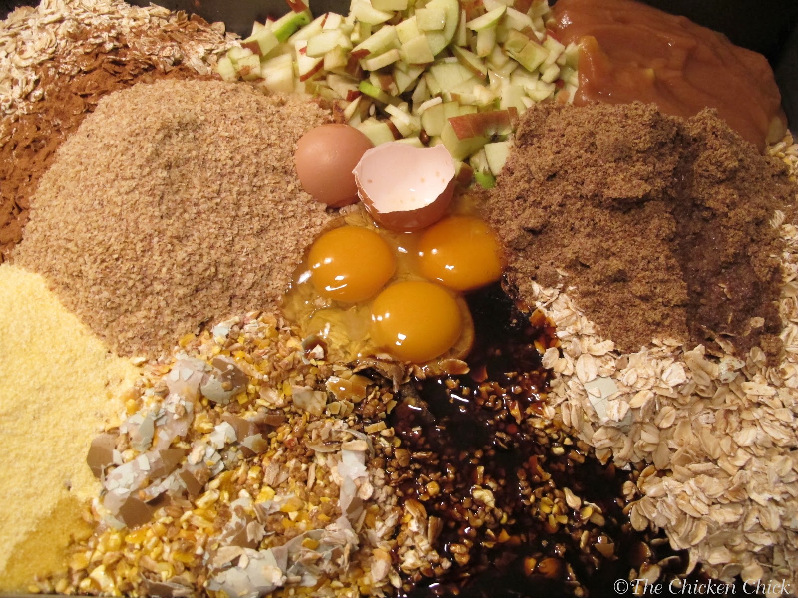 Flock Block Substitute Recipe. Healthy Boredom Buster for Chickens