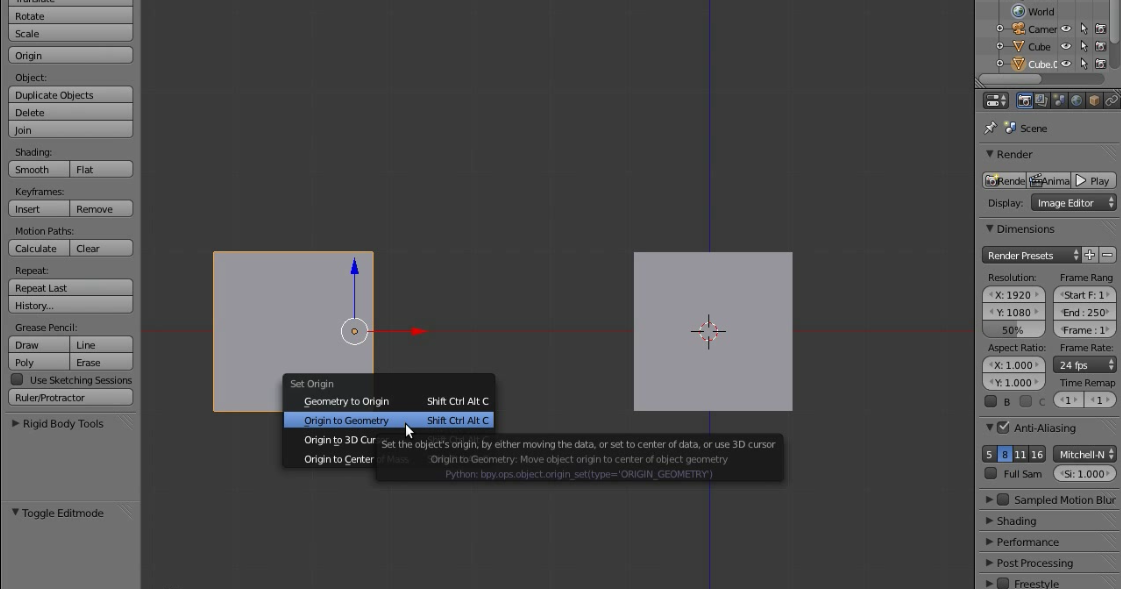 blender4d Tutoriel pivots et origins dans Blender