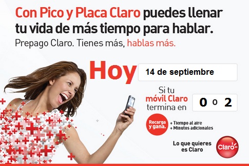 pico y placa claro colombia hoy Viernes 14 septiembre 2012 hoy es dia