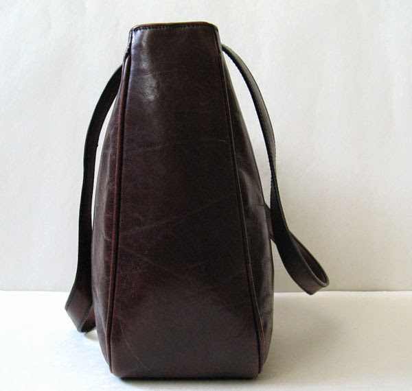 VINTAGE OROTON DARK BROWN LEATHER SHOULDER TOTE HANDBAG *LOVELY* eBay