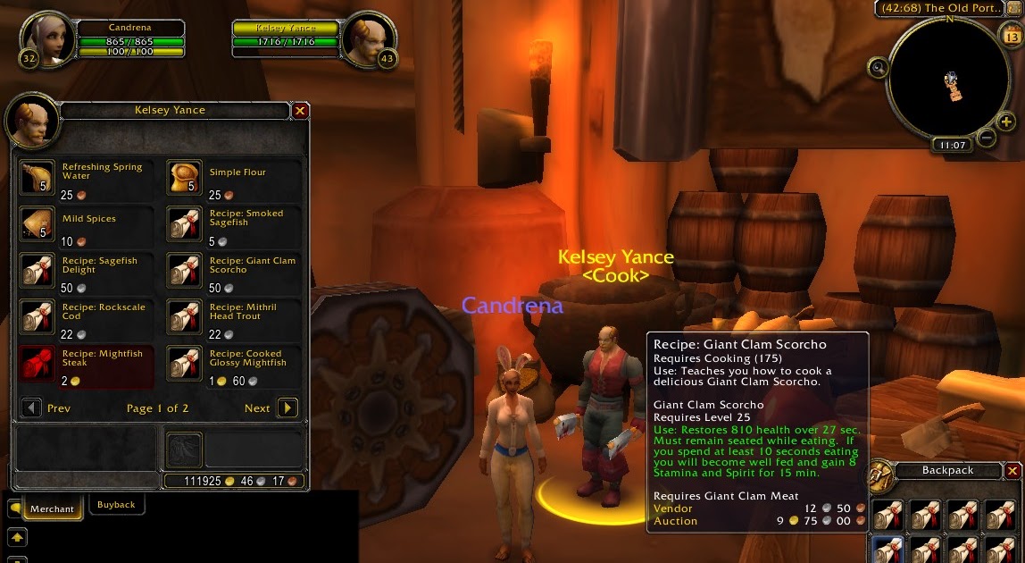 Wow Farmer Recipe Giant Clam Scorcho Kelsey Yance Wow Gold