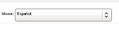 Cuadro desplegable que nos indica el idioma