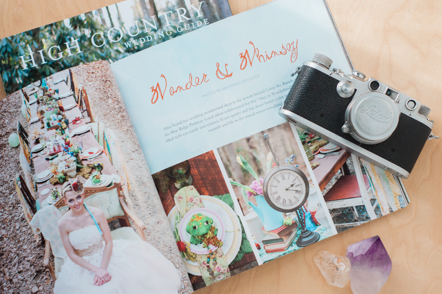 PUBLISHED: High Country Wedding Guide Featured Alice's Adventures in Wonderland Styled Shoot