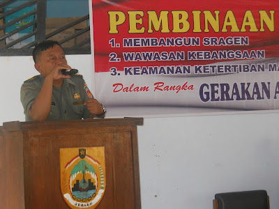 KODIM 0725/SRAGEN MELAKSANAKAN SOSIALISASI PREMANISME DAN TERORISME