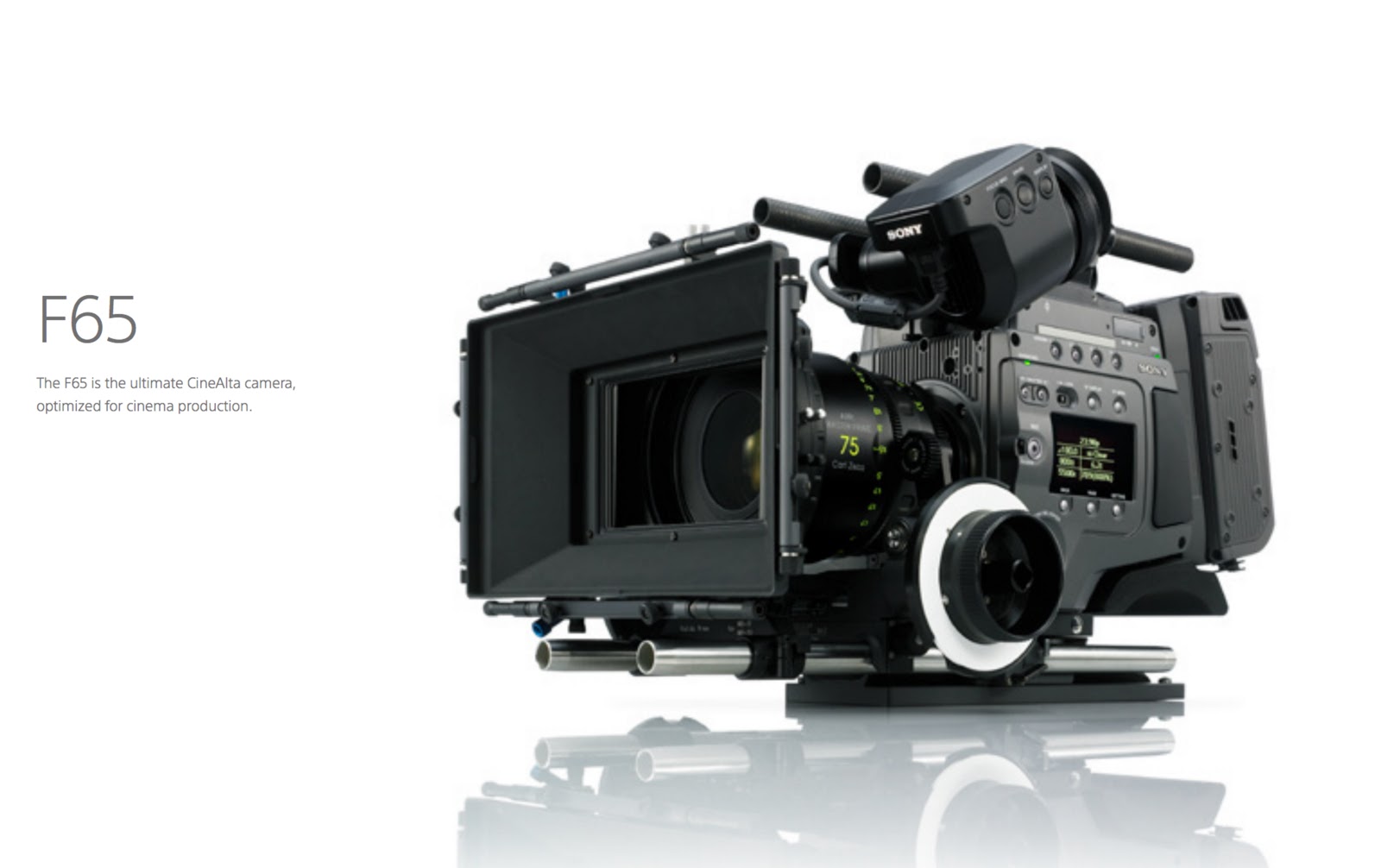 Sony F65 4K camera, the camera used to shoot Oblivion and After Earth