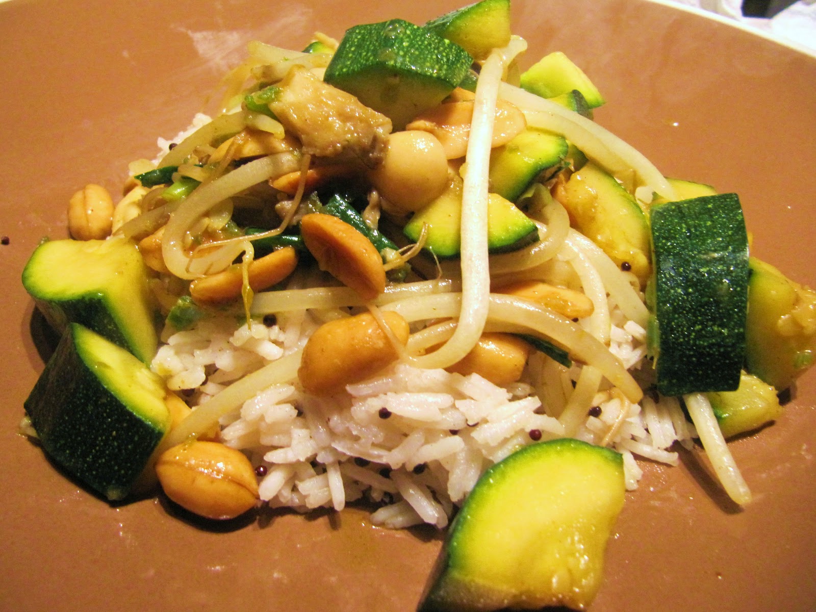 Mama Ozzy's Table Zucchini, Mushroom and Peanut Curry with Spiced