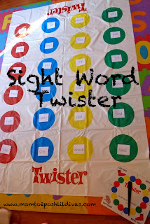 Sight Word Twister | Mom 2 Posh Lil Divas