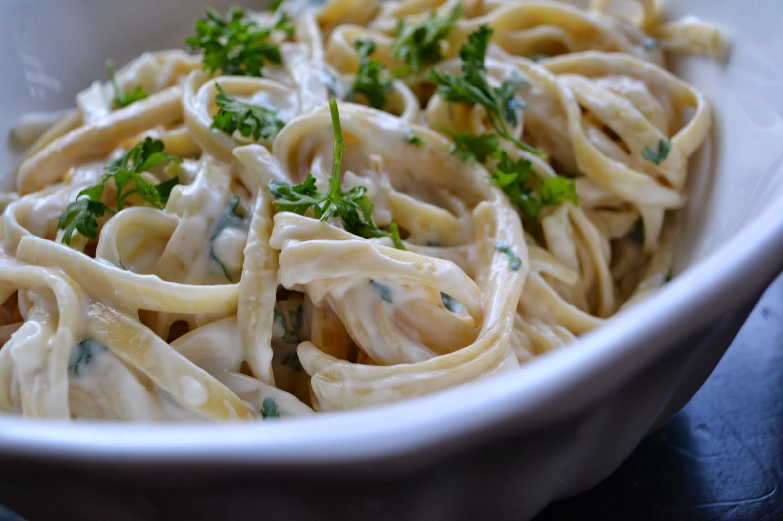 sweet and savory seven Light Alfredo Fettucini