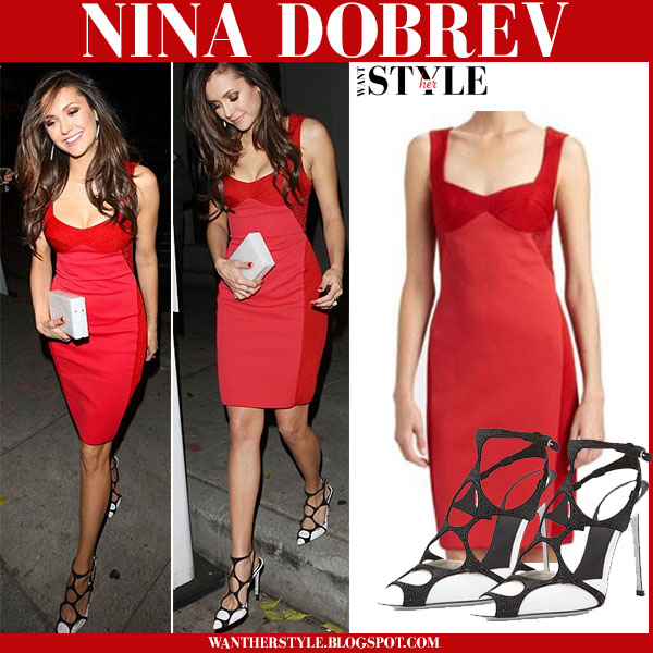 Nina Dobrev in red mini dress at AMAs after party on November 22 ~ I