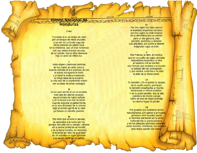 himno nacional de honduras decorado himno nacional de honduras decorado, himno nacional de honduras con pergamino, imagen del himno nacional de honduras, decoraciones del himno nacional de honduras, imagenes bonitos del himno nacional de honduras, independencia de honduras, decoraciones para mural de independencia de honduras.