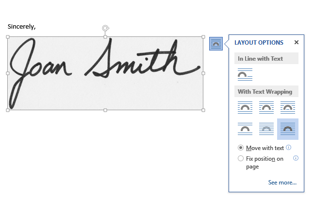 adminstrative assisttips adding my signature to a letter for emailing