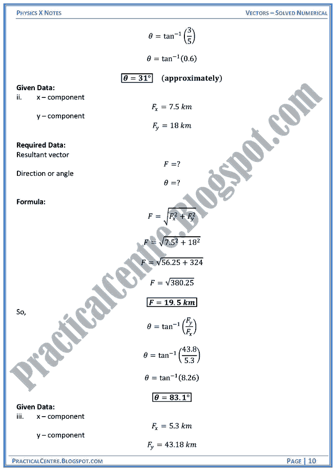 vectors-solved numericals-example-and-problem-physics-x