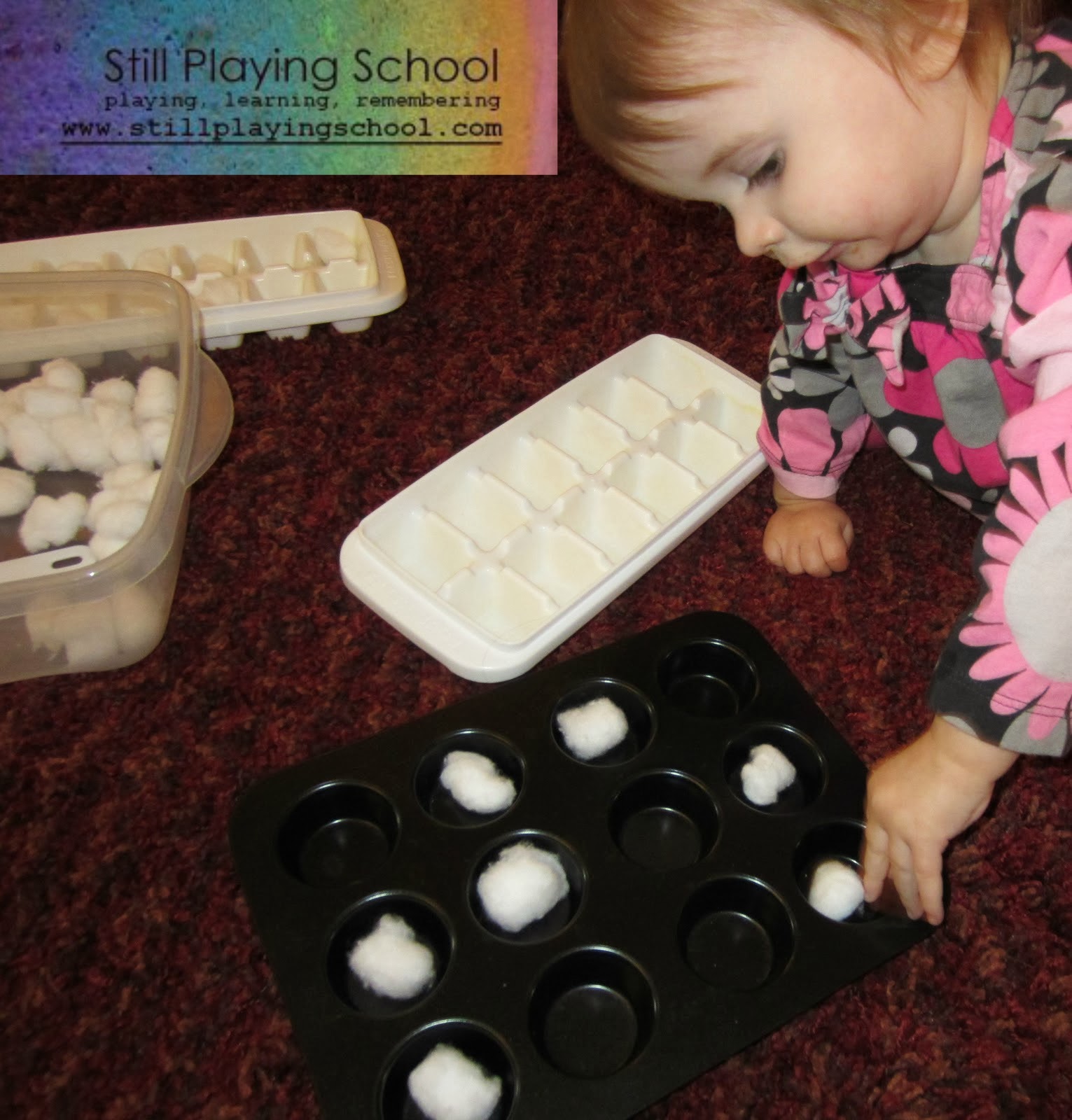 "Snowball" Cotton Balls Fine Motor Activity Still Playing School