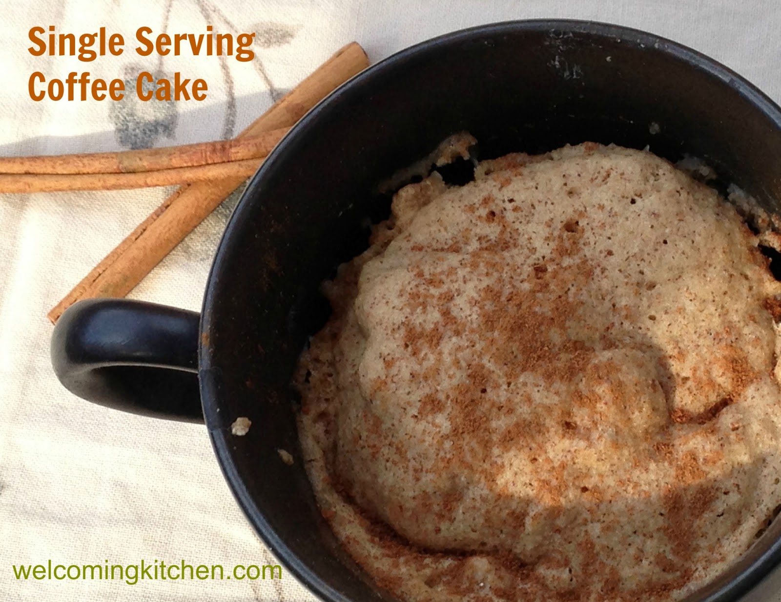 Cinnamon Coffee (Mug) Cake for One Kim's Kitchen