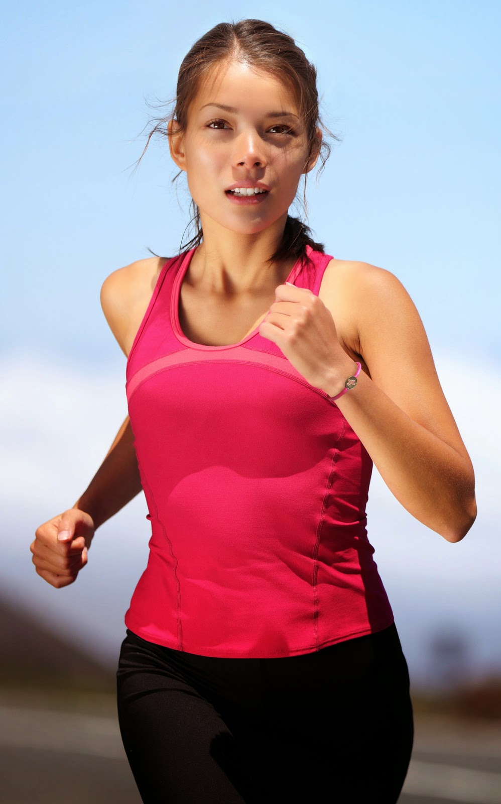 Runner Wearing Breast Cancer Awareness Bracelet Runner Wearing Breast Cancer Awareness Bracelet