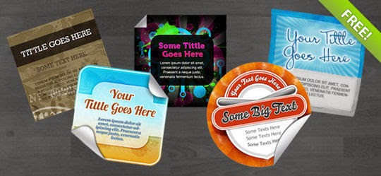 5 Free PSD Stickers 5 Free PSD Stickers