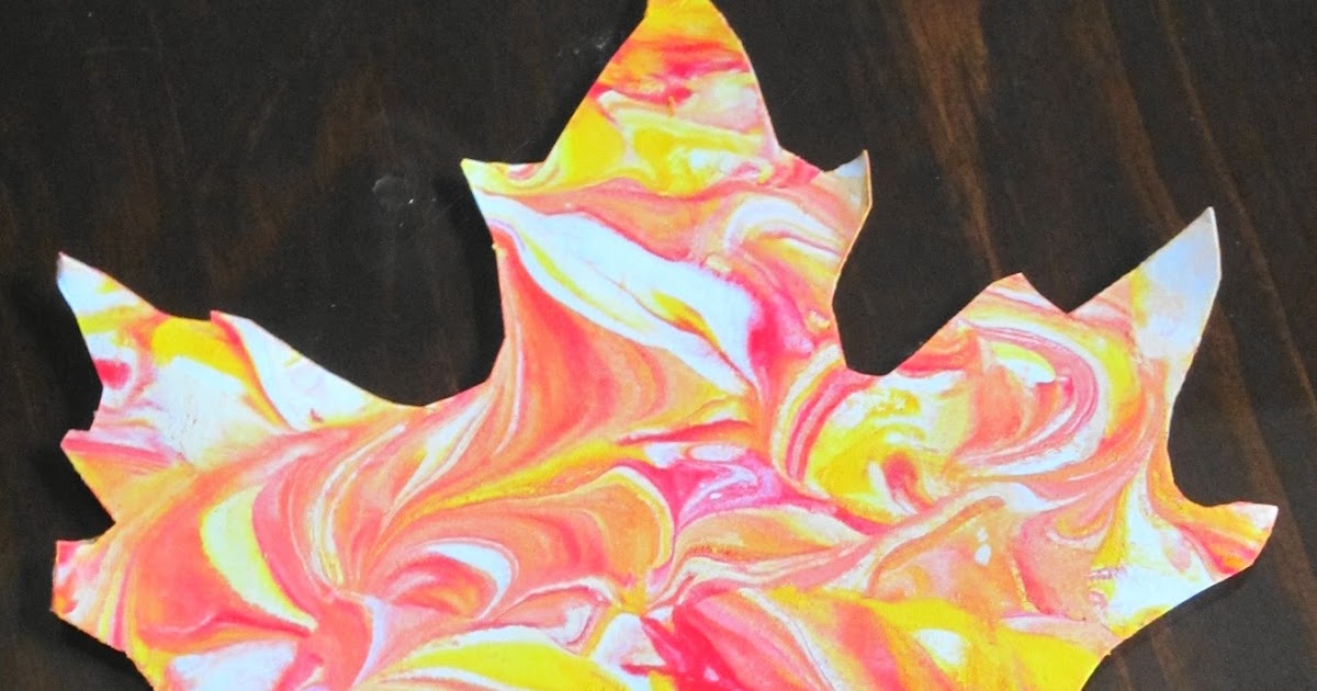 Teaching with TLC Create marbled fall leaves with shaving cream!