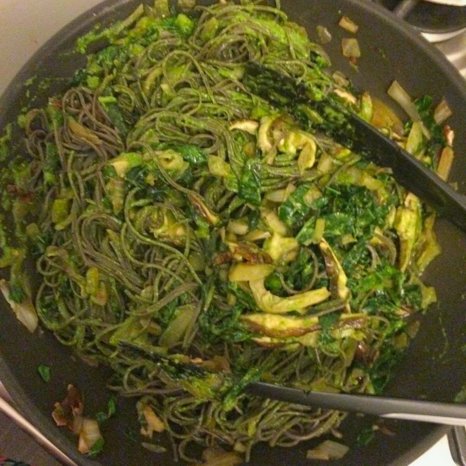 Greens and Beans Black Bean Pasta with Kale Pesto