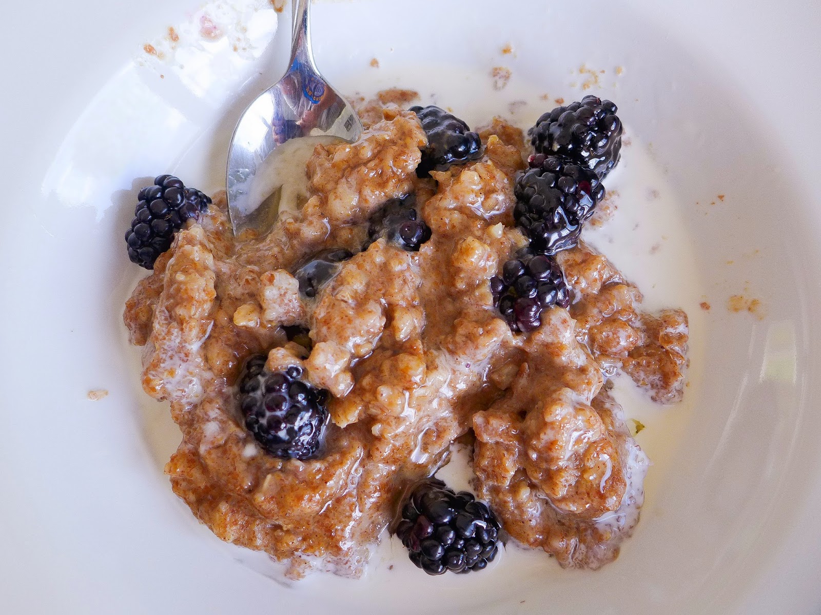 Dimples & Delights Blackberries and Cream Oats with Honey