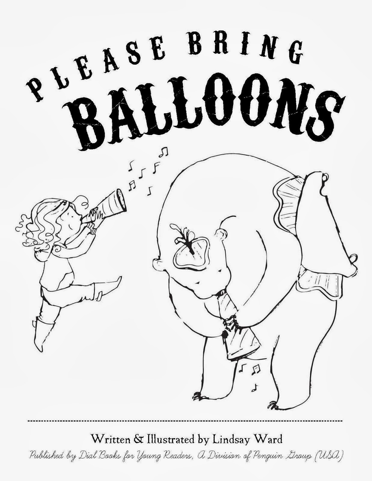 Please Bring Balloons Coloring Sheet