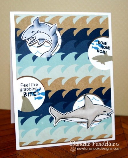 Shark Week | Shark Card by Danielle Pandeline | Shark Bites Stamp set by Newton's Nook Designs