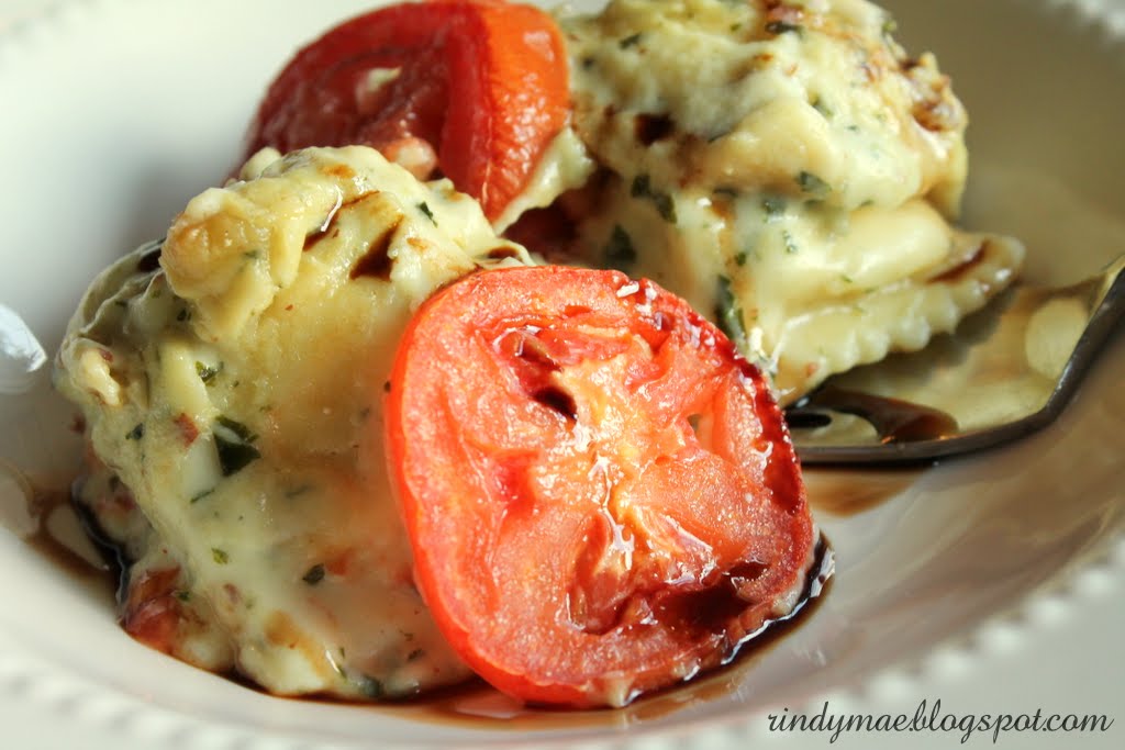 Rindy Mae Baked Ravioli In Pesto Cream Sauce