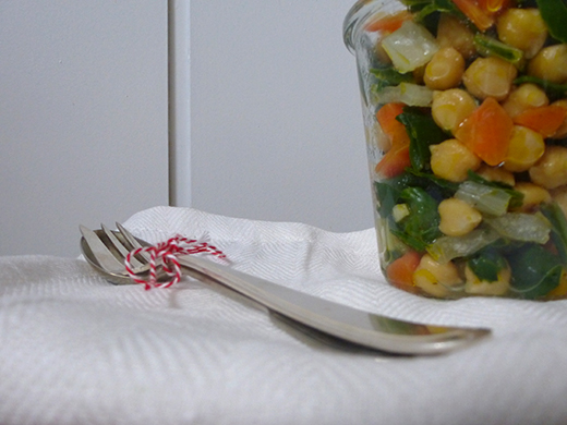 Salat im Glas, Rezept, vegan, Mangold, Kichererbsen, Blog