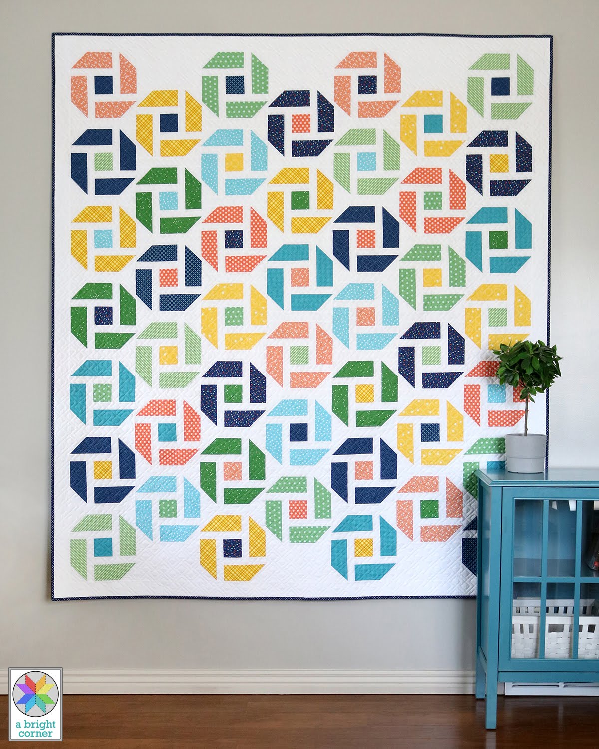 A Bright Corner: Framed Squares Free Quilt Pattern