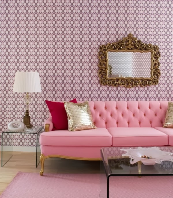 Fotos de salas con sofás color rosa - Salas con estilo