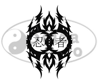 tribal tattoo; kanji for ninja