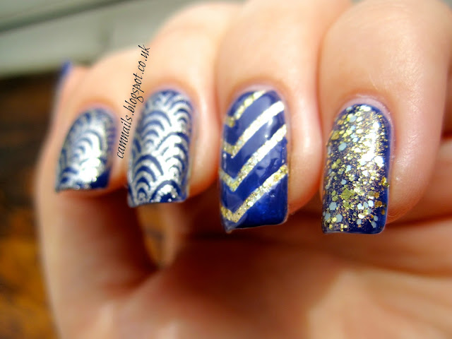 blue-gold-stamping-striping-art-deco-chevron-manicure-hare-polish-nails