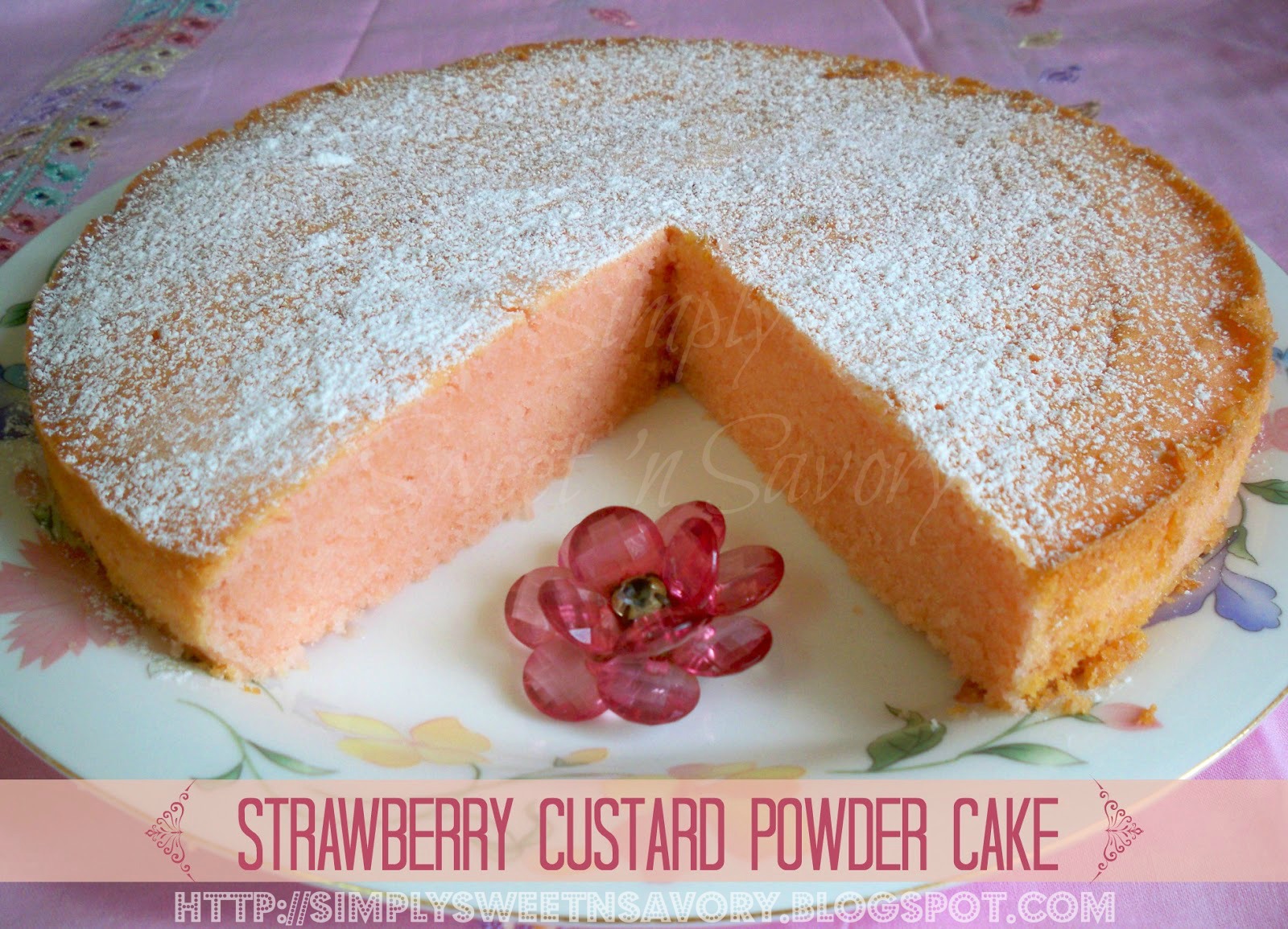 Simply Sweet 'n Savory Strawberry Custard Powder Cake