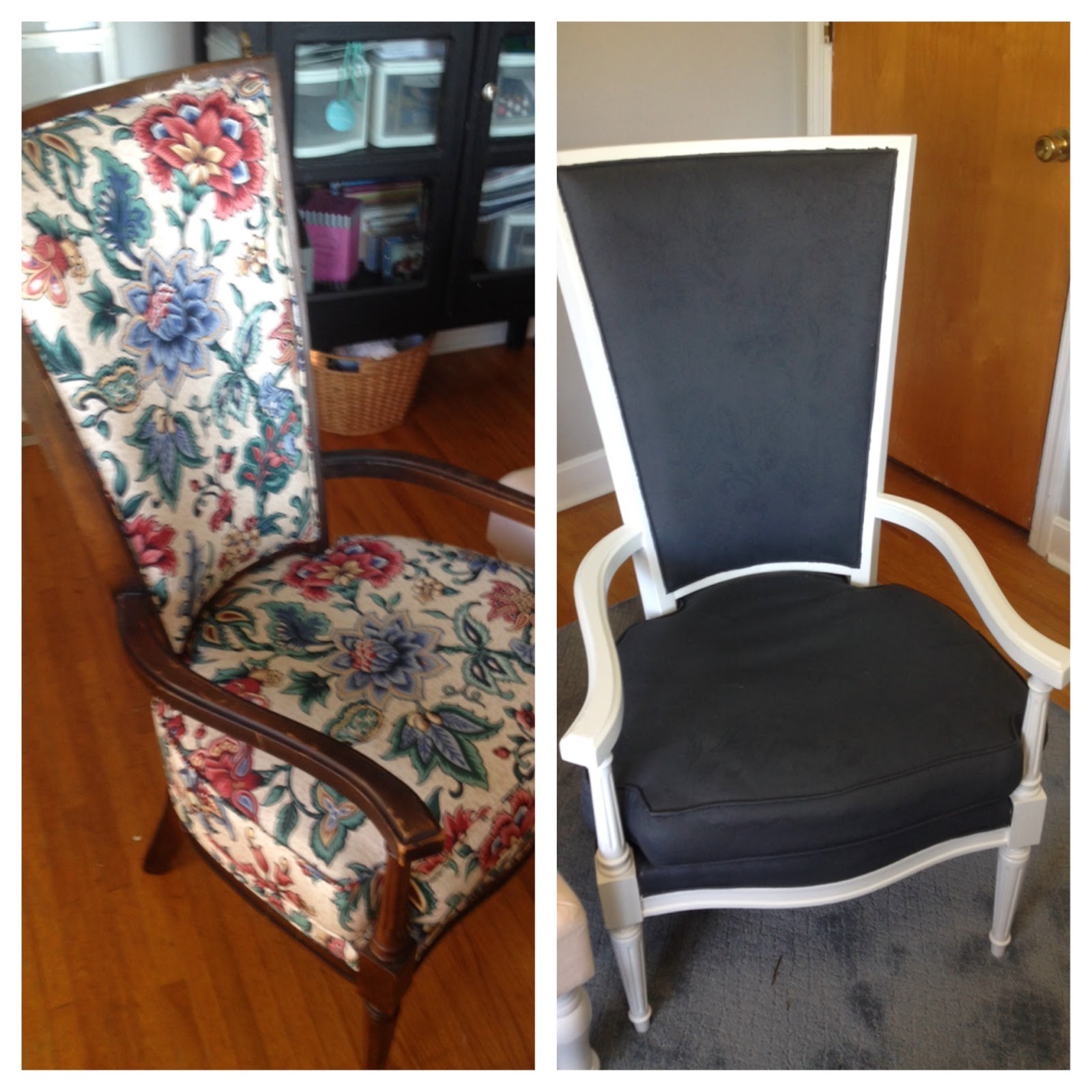 Blissfully Chic DIY The Painted Chairs (Painting Over Fabric)