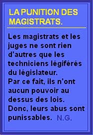 La punition des magistrats et des juges.