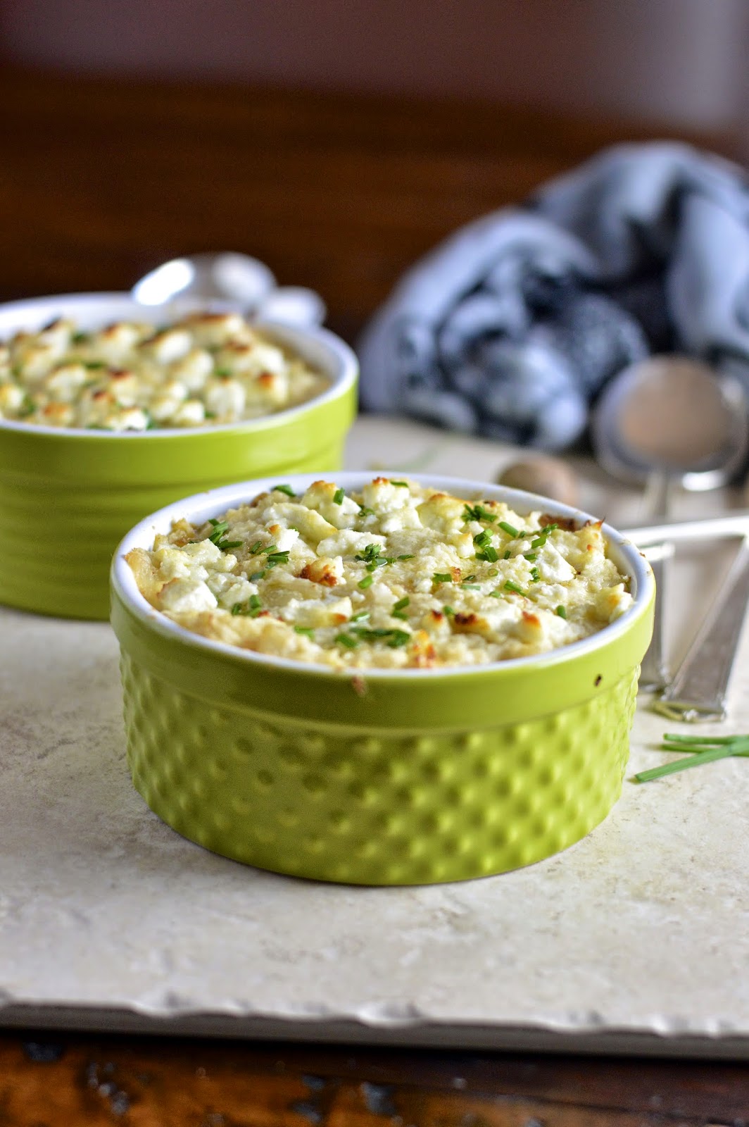 Smashed Cauliflower Gratin with Goat Cheese Virtually Homemade