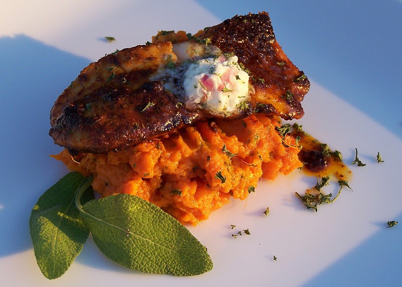 Food for Hunters Blackened Crappie with Mashed Parsley Yams