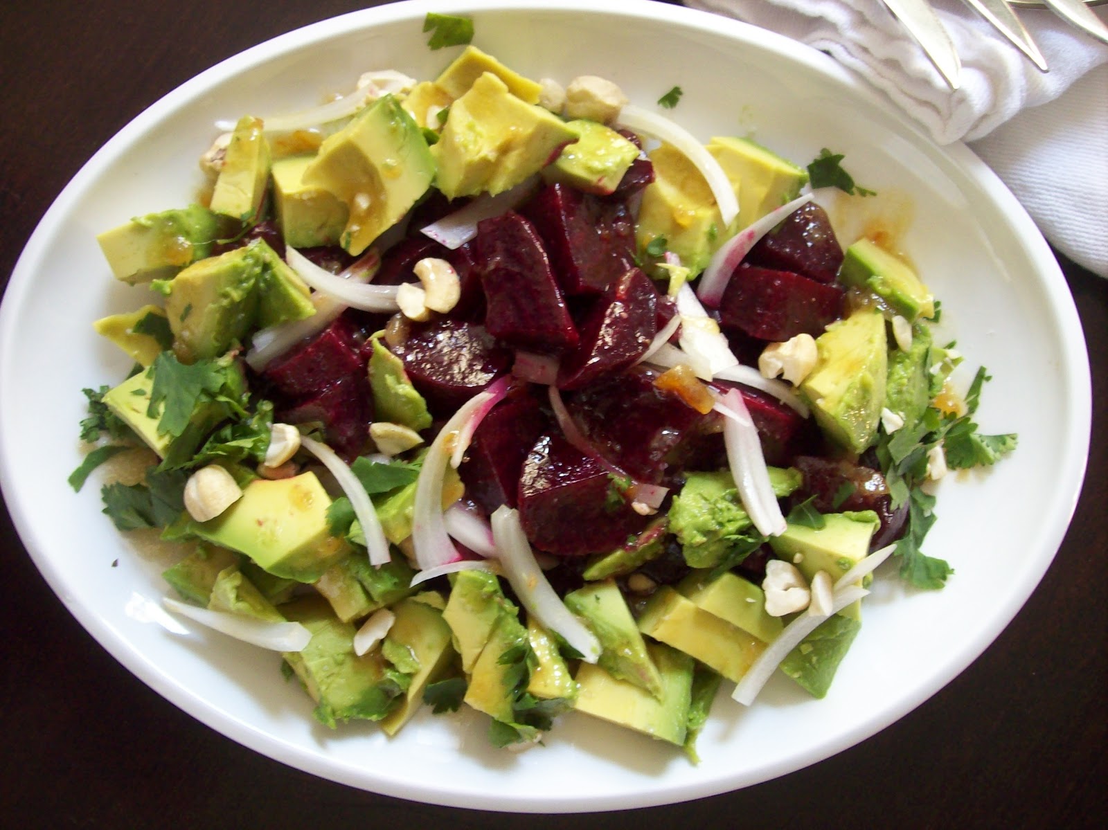 Napa Farmhouse 1885™ roasted beet and avocado salad with meyer lemon