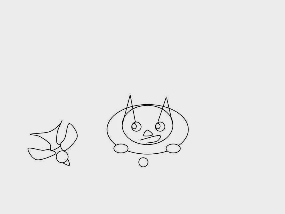 Menggambar animasi burung dan kucing