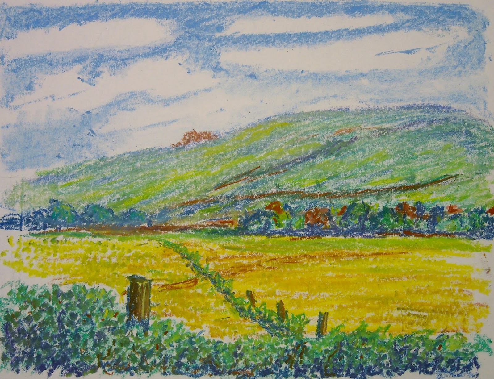 Artist Adron Landscape Painted With Dry Pastels