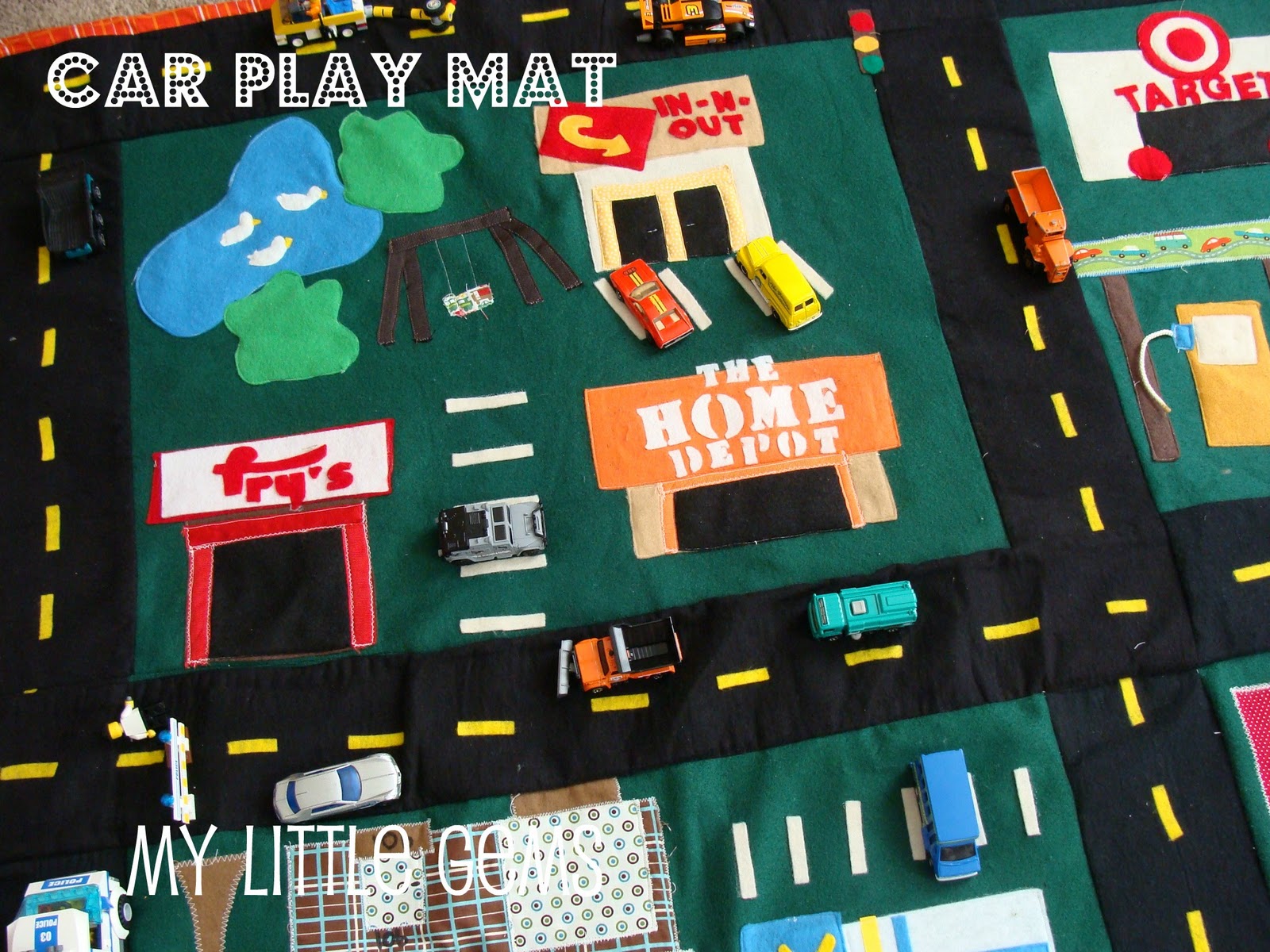My Little Gems My {DIY} Car Play Mat + cute car mat links